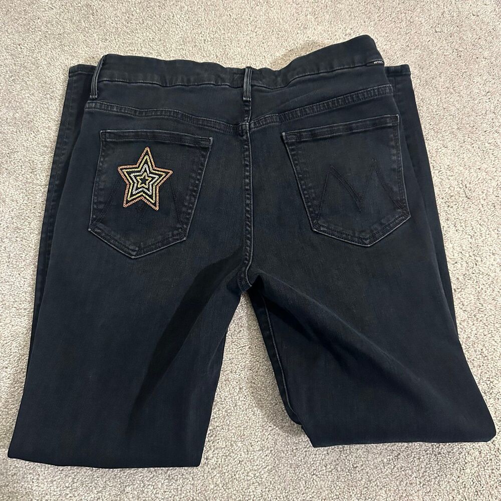 MOTHER The Looker High Waisted Blackbird Star Pocket Jeans Size 31